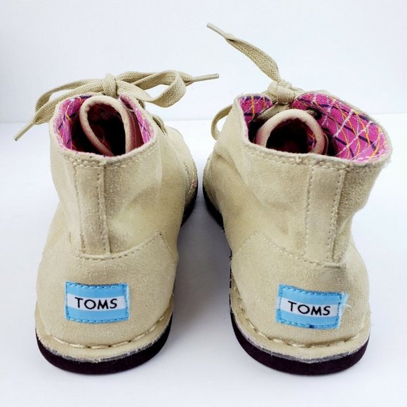 Tom's Women's Tan Suede Flat Lace Up Chukka Boot 220811 Sz 9.5 NICE! - Picture 5 of 5